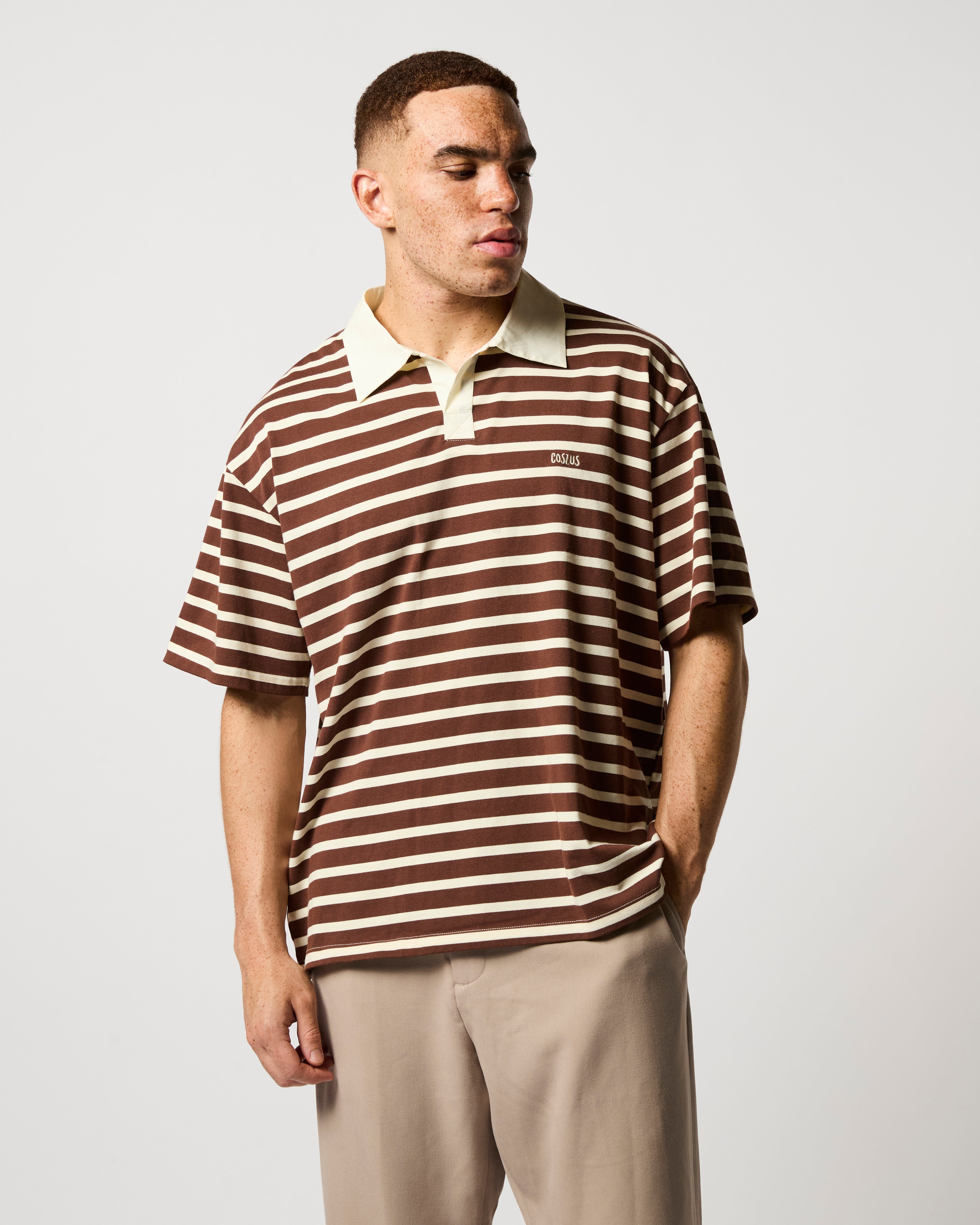 Coszus Contrast Brown Polo Shirt